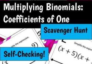 Fun Algebra Worksheets Also Multiplying Binomials Foil Scavenger Hunt Activity