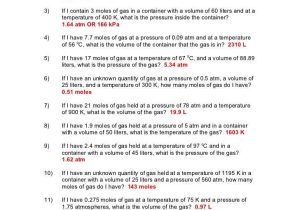 Gas Law Problems Worksheet with Answers Along with Worksheets 46 Unique Ideal Gas Law Worksheet Hd Wallpaper