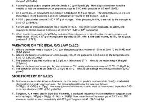Gas Law Problems Worksheet with Answers with Fresh Ideal Gas Law Worksheet Luxury Ideal Gas Example Problem with
