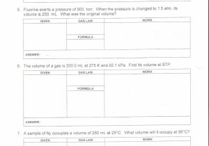 Gas Laws Practice Worksheet as Well as the Gas Laws Worksheet Choice Image Worksheet Math for Kids