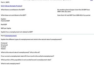 Gdp Worksheet Answers or Measuring the Health Of the Economy Unit 4 Government Actions