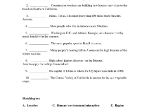 Geography Worksheets High School Also 18 Best Of Five themes Geography Worksheets 5