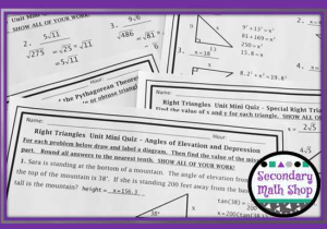 Geometry Worksheet 8.5 Angles Of Elevation and Depression with the Spectacular World Secondary Math