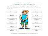 Grade 3 English Worksheets and Naming Body Parts Worksheets