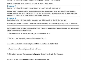 Grammar Correction Worksheets together with Correct the Transition Word Mistakes