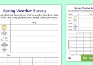 Graphing Scientific Data Worksheet Also F 2 Spring Weather Survey Worksheet Activity Sheet Spring