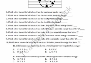 Gravitational Potential Energy Worksheet with Answers or Unique Potential and Kinetic Energy Worksheet Elegant Potential and