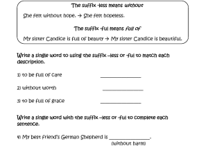 Greater Than and Less Than Worksheets with Suffixes Less and Ful Worksheets Englishlinx Board