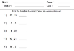 Greatest Common Factor Worksheet Answer Key or Mon Core Math Worksheets 7th Grade Worksheets for All