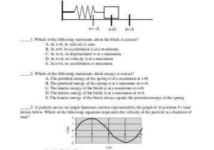 Harmonic Motion Worksheet Answers and Ap Physics ¢€“ Simple Harmonic Motion Oscillations Practice Test
