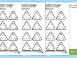 Health Triangle Worksheet or Multiplication Triangles 2 to 12 Times Tables Worksheet