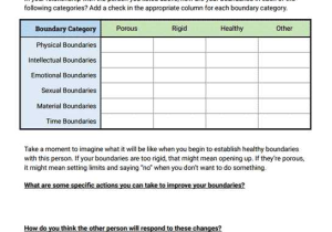 Healthy Boundaries Worksheet as Well as Boundaries Exploration Preview Groups & Resources