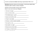 High School English Worksheets Also Similes and Metaphors Worksheets