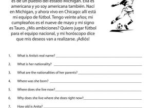 High School Reading Comprehension Worksheets Pdf and 8 Best Spanish Worksheets Level 2 Images On Pinterest