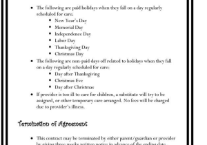 Home Daycare Tax Worksheet and Home Daycare Contracts …