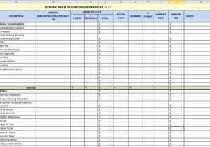 Home Replacement Cost Estimator Worksheet and Building Estimation Templates and Downloads Renovation
