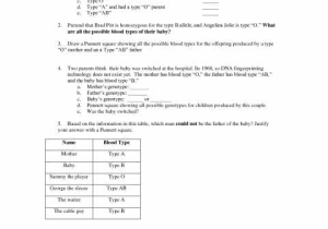 Human Blood Cell Typing Worksheet Answer Key as Well as Multiple Allele Worksheet Human Blood Type Answers S Hd