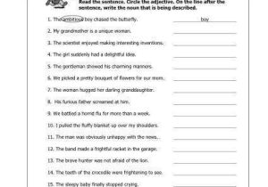 Identifying Adverbs Worksheet together with Adorable Adjective Worksheets 5th Grade Free About Identifying