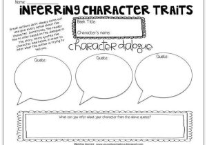 Identifying Character Traits Worksheet together with Inferring Character Traits Through Dialogue Plus A Free Graphic