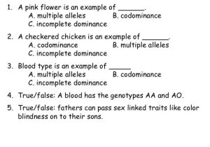 Incomplete Dominance and Codominance Practice Problems Worksheet Answer Key with Multiple Allele Worksheet Switchconf Multiple Alleles Practice
