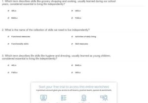 Independent Living Skills Worksheets Along with Kids Free Printable Life Skills Worksheets Worksheets for All and
