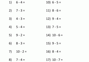 Independent Practice Math Worksheet Answers and Practice Math Worksheets Subtraction to 10 5