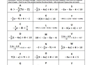 Inequality Problems Worksheet together with Inequality Math Worksheets Kidz Activities