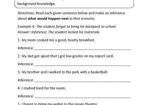 Inferences Worksheet 1 as Well as What Happens Next Inference Worksheets Reading