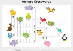 Inferences Worksheet 2 or Animals Crosswords Worksheet for Education Stock Vector Art