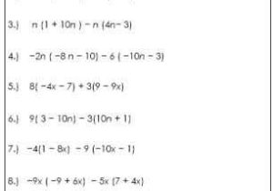 Integers Worksheet Pdf Also Algebra Worksheets for Simplifying the Equation