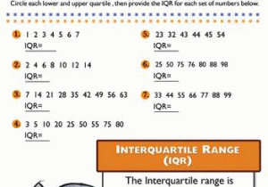 Interquartile Range Worksheet and Interquartile Range