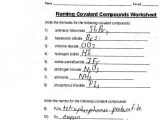 Ionic and Covalent Compounds Worksheet Answers Also Fresh Covalent Bonding Worksheet Awesome Naming Covalent Pounds
