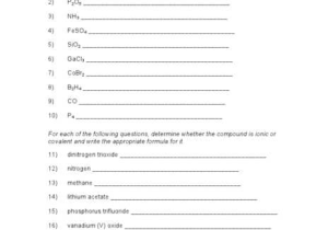 Ionic and Covalent Compounds Worksheet Answers together with Naming Ionic and Covalent Pounds Worksheet Mixed Pound Smart