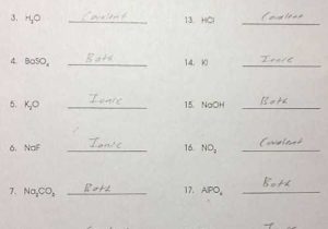 Ionic Bonding Worksheet Answers together with Covalent Pounds Worksheet formula Writing and Naming Key Unique