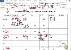 Ions and isotopes Worksheet together with isotope and Ions Practice Worksheet New Ions isotopes atoms