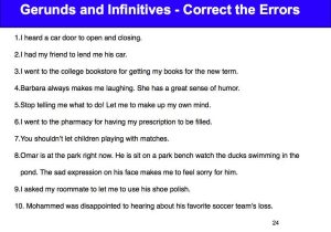 Ir A Infinitive Worksheet Answers together with Week 3 Gerunds and Infinitives David Parkerampaposs English Cla