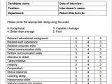 Job Skills assessment Worksheet as Well as Interview Evaluation 5 Free Download for Pdf