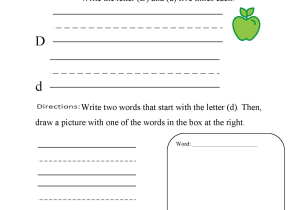 Kindergarten Letter Worksheets and Alphabet Worksheet Letter D Great English tools