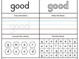 Kindergarten Practice Worksheets Also Word Morph Worksheet Refrence High Frequency Word Good Printable