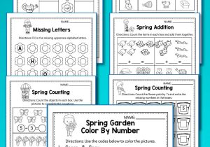Kindergarten Practice Worksheets and Spring Math and Literacy Spring Activities Kindergarten Spring