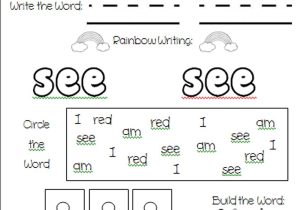 Kindergarten Practice Worksheets or Kindergarten Practice Worksheets Sight Words