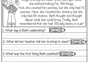 Kindergarten Reading Comprehension Worksheets or Reading Prehension Checks for February 20 Worksheets with Simple