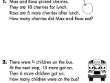 Kindergarten Word Worksheets with 1st Grade Story Problems