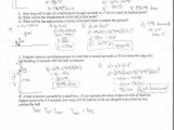Kinematic Equations Worksheet and Physics Friction Worksheet Freefall Review