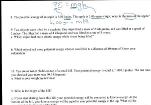 Kinetic and Potential Energy Worksheet Key together with 24 Awesome Stock Kinetic and Potential Energy Worksheet W