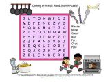 Kitchen Safety Worksheets as Well as Word Search Puzzle with 7 Kitchen and Cooking Words for Children