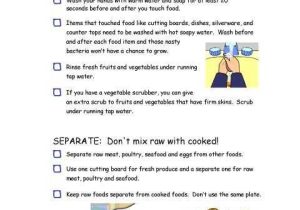 Kitchen Safety Worksheets or Healthy Cooking Starts with Food Safety Teach Children and Families