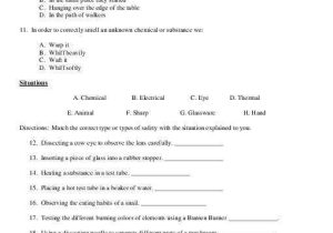 Lab Safety Worksheet Answers together with Science Lab Safety Worksheet Fresh Middle School Physical Science