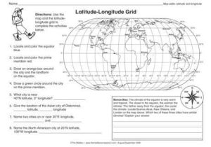 Latitude and Longitude Worksheet Answer Key and Latitude Longitude Grid Lesson Plans the Mailbox