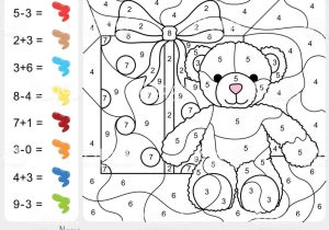 Learning Colors Worksheets with Paint Color by Numbers Addition and Subtraction Worksheet Fo